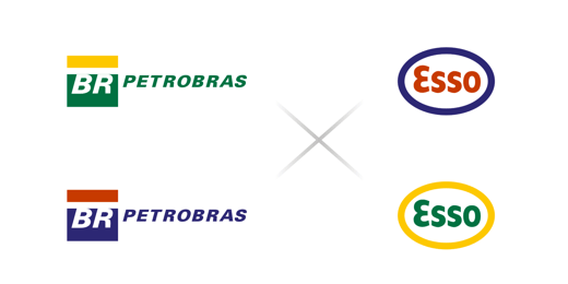 cores dos logotipos alteradas