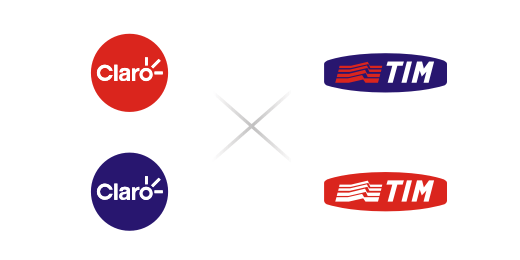 cores dos logotipos alteradas