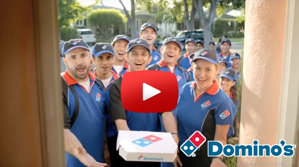comercial tv pizzaria dominos logomarca
