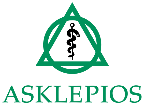 logomarca clinica nome fantasia asklepios