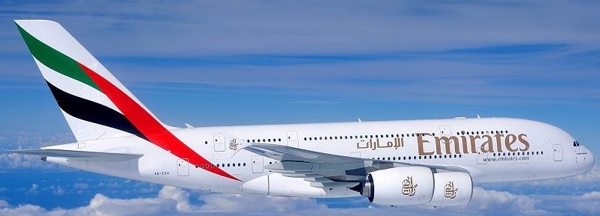 logotipo avião A380 Emirates