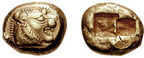 moeda antiga simbolo leao